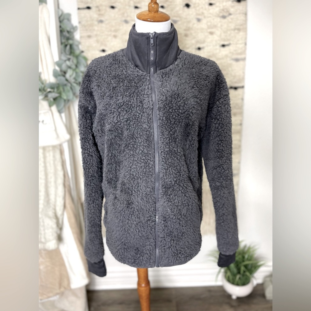 Fila sport grey zip up Sherpa size M